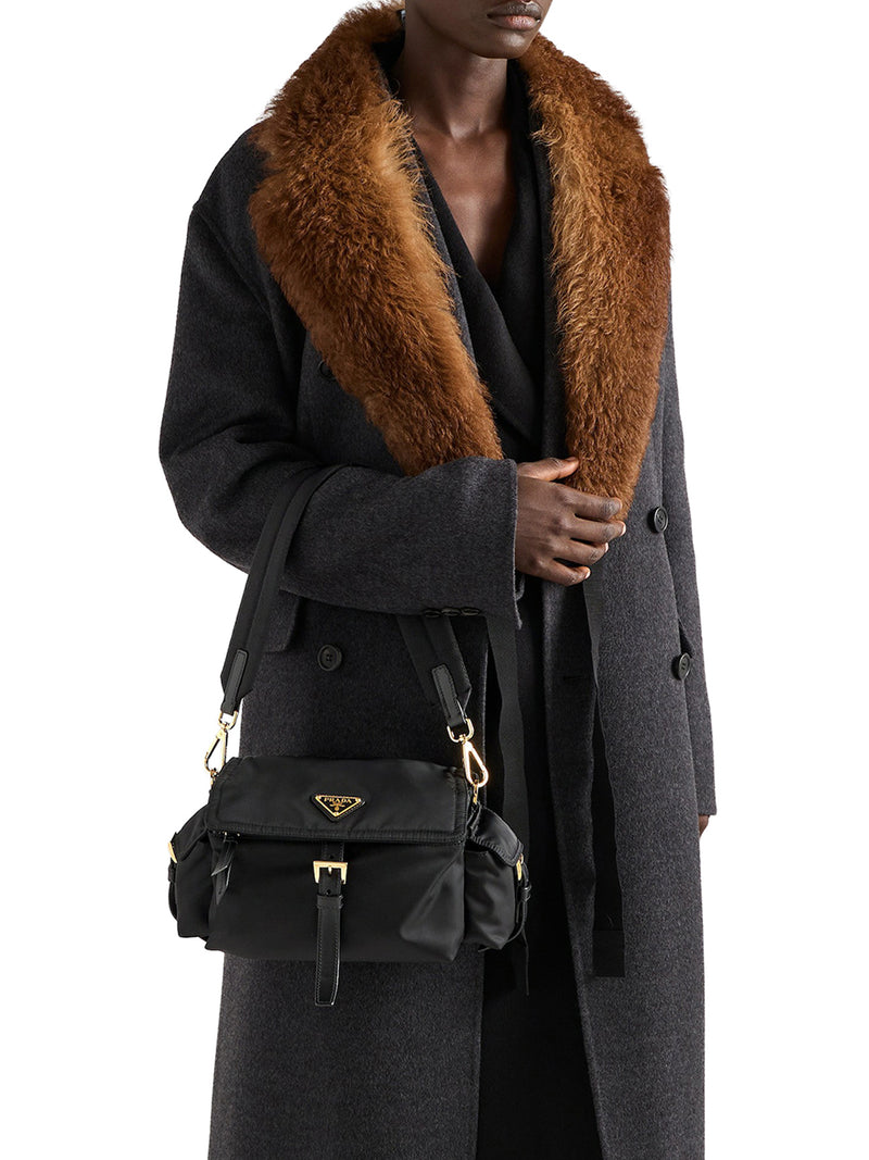 BORSA EXPLORE MEDIUM IN RE-NYLON CON PATTINA