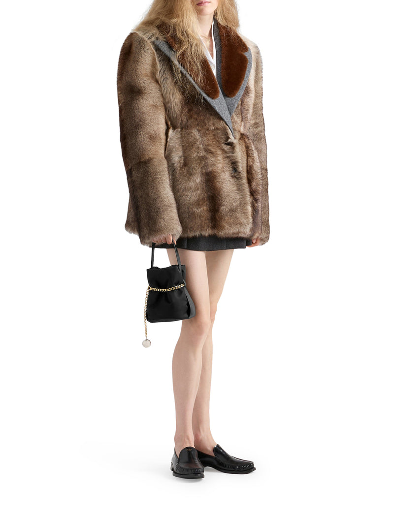 SECCHIELLO PETIT SAC NOIR MINI IN RE-NYLON E NAPPA