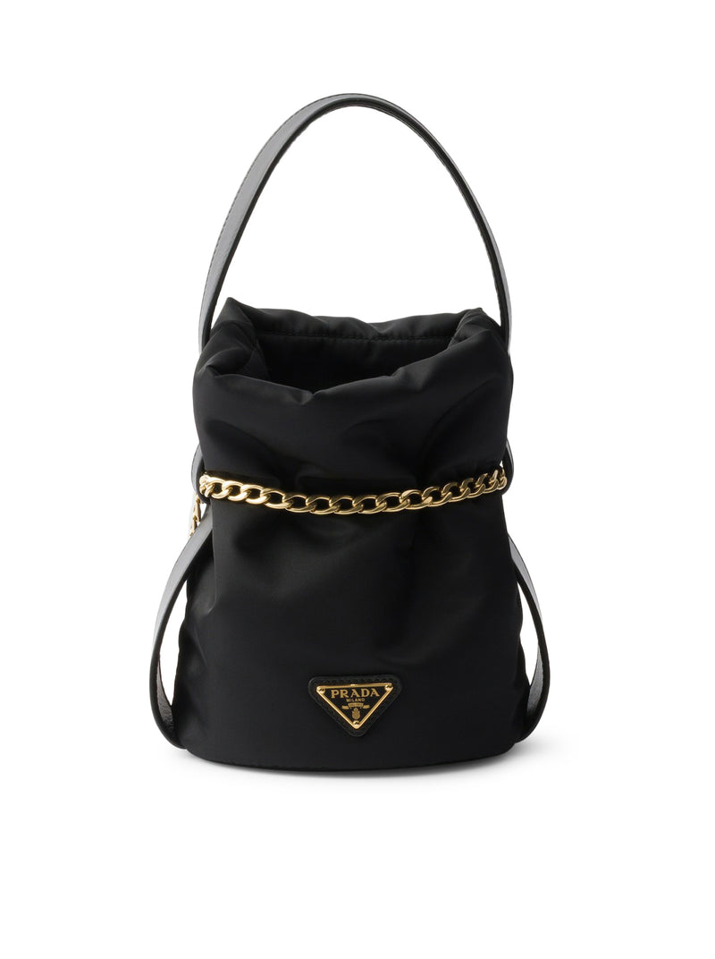 SECCHIELLO PETIT SAC NOIR MINI IN RE-NYLON E NAPPA