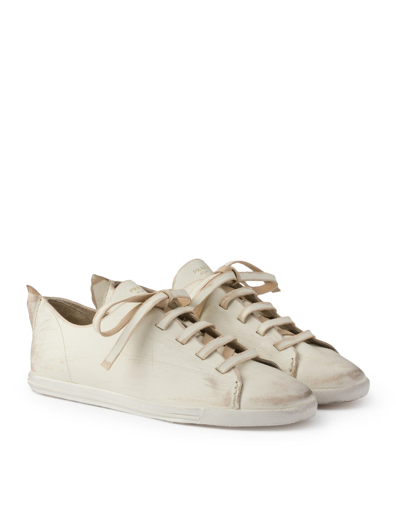 SNEAKERS IN PELLE ANTICATA
