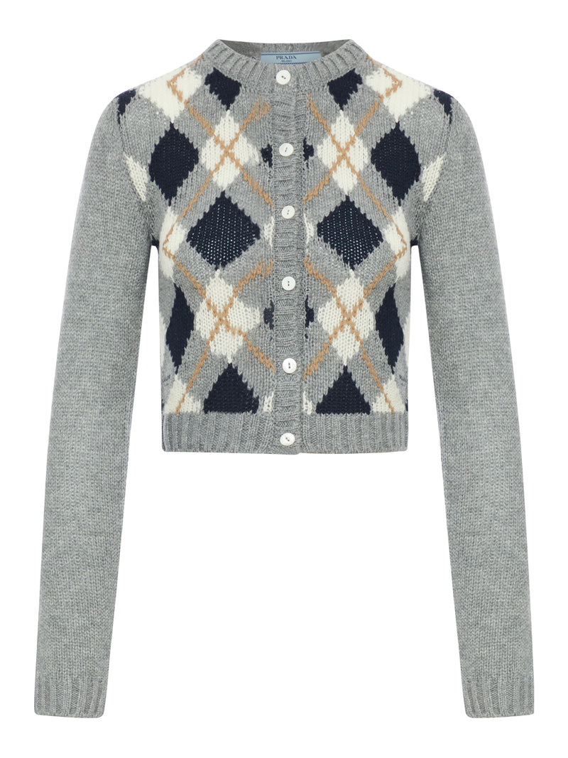 CARDIGAN IN CASHMERE CON FANTASIA GEOMETRICA