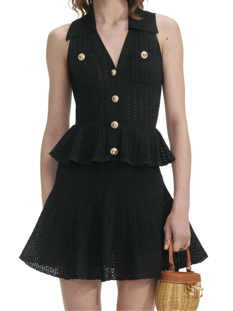 MINI ABITO IN MAGLIA TRAFORATA