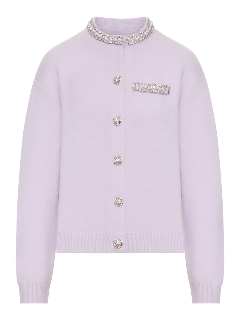 CARDIGAN CON FINITURE IN CRISTALLO