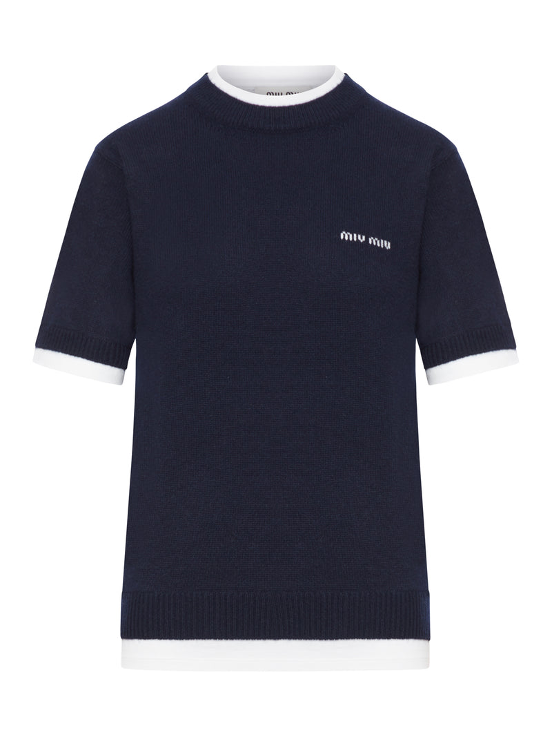 MAGLIA A MANICA CORTA IN CASHMERE