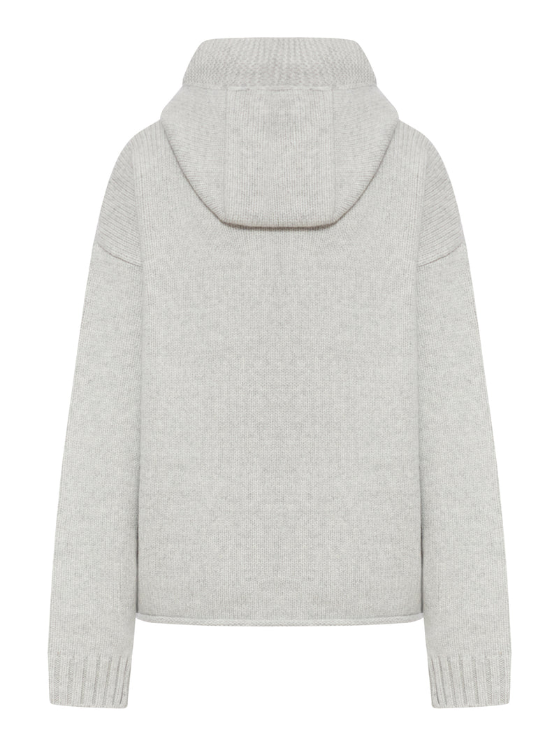 FELPA CON CAPPUCCIO E ZIP CON RICAMO ANCHOR