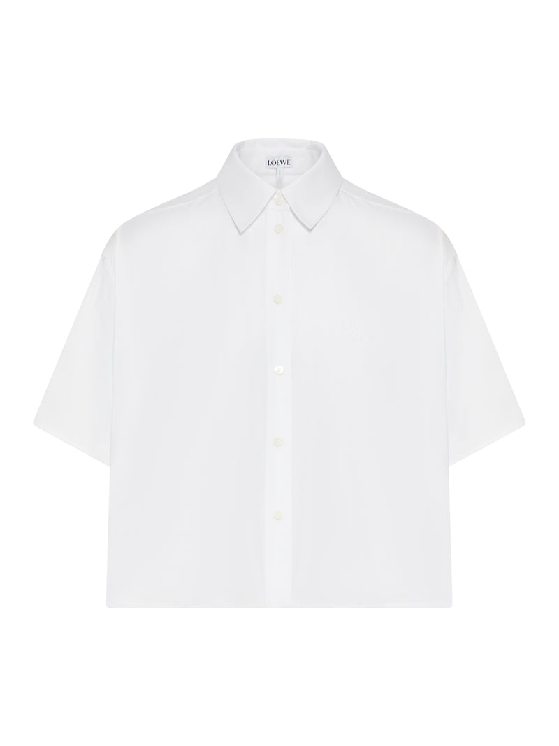 CAMICIA CROP A TRAPEZIO IN COTONE