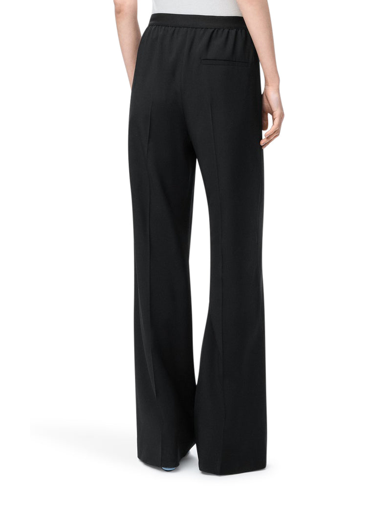 PANTALONI IN LANA CON LOGO A CONTRASTO