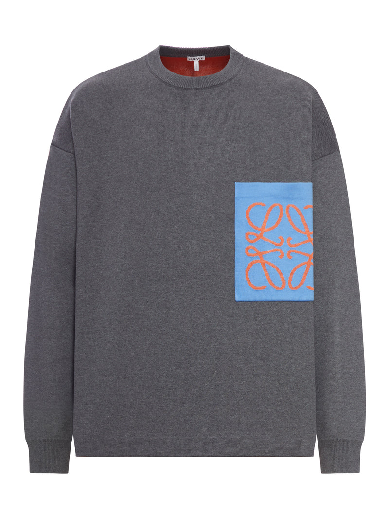 MAGLIA ANAGRAM IN MISTO COTONE CON TASCA