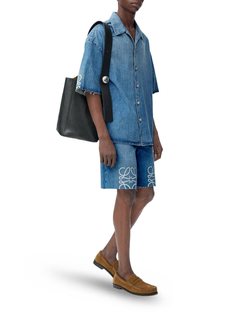 CAMICIA A MANICHE CORTE ANAGRAM IN DENIM