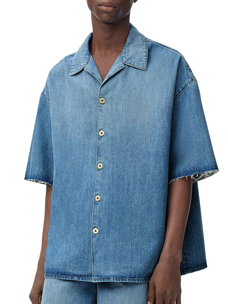 CAMICIA A MANICHE CORTE ANAGRAM IN DENIM