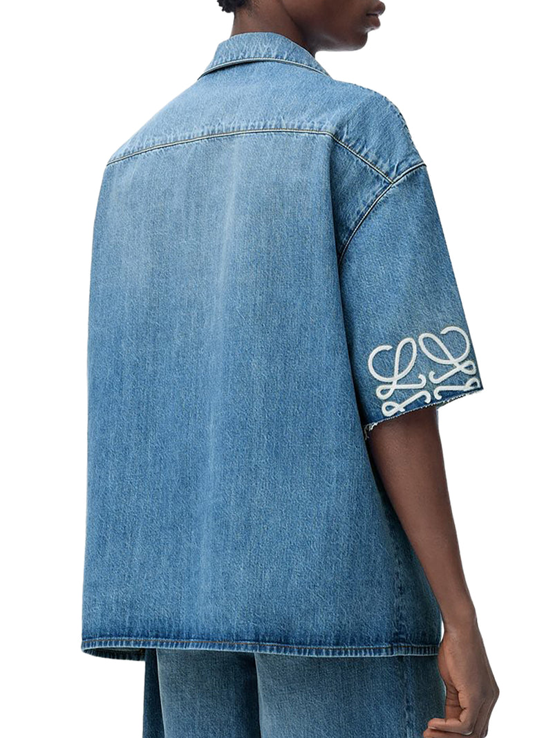 CAMICIA A MANICHE CORTE ANAGRAM IN DENIM