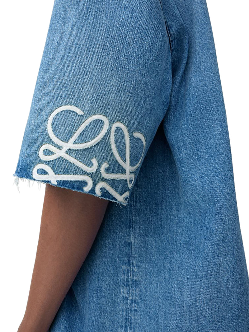 CAMICIA A MANICHE CORTE ANAGRAM IN DENIM