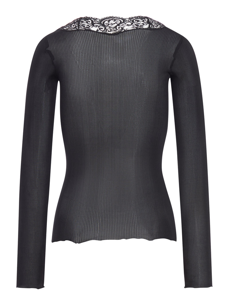 CARDIGAN IN SETA E PIZZO A COSTE