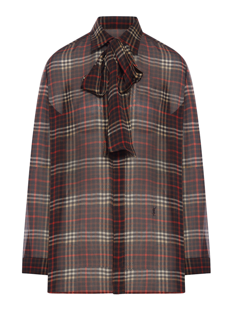 CAMICIA CASSANDRE IN CRÊPE DI SETA TARTAN