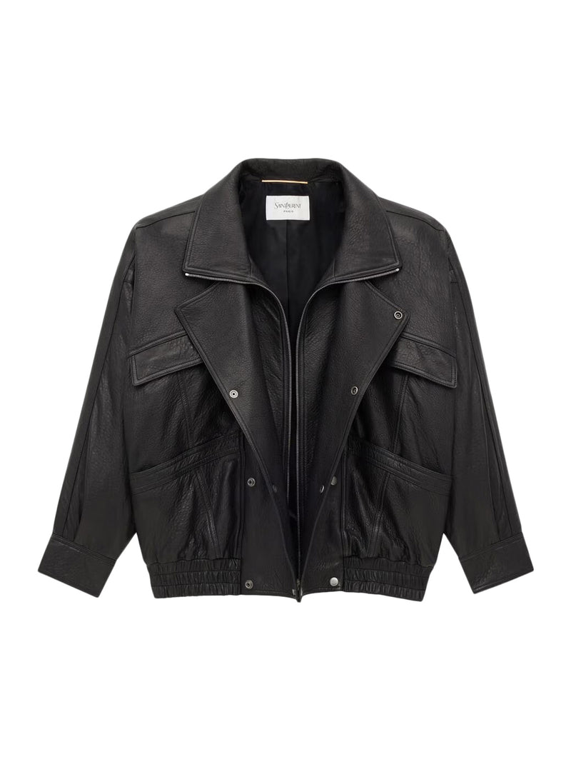 BOMBER IN PELLE DI AGNELLO A PALLONCINO