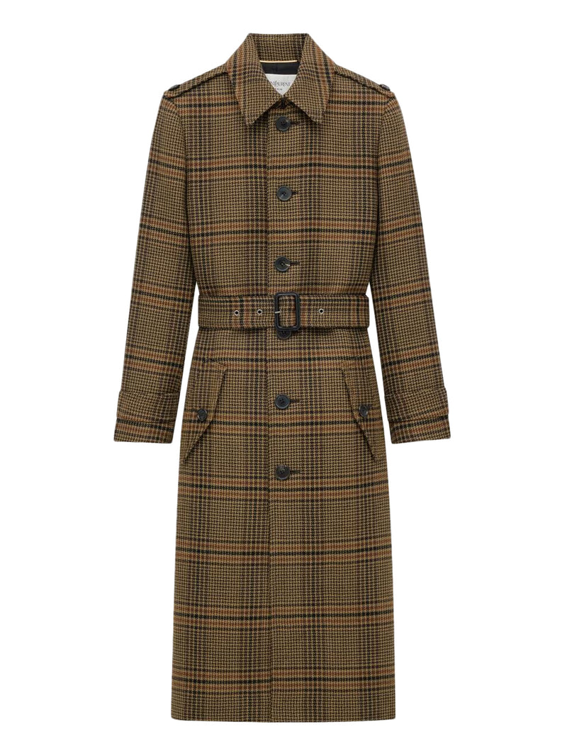 CAPPOTTO LUNGO IN LANA PRINCIPE DI GALLES