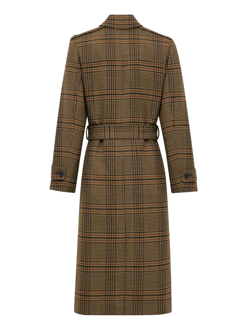 CAPPOTTO LUNGO IN LANA PRINCIPE DI GALLES