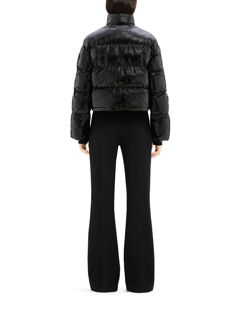 GIACCA BOMBER IN VINILE CON LOGO AC RICAMATO A CONTRASTO