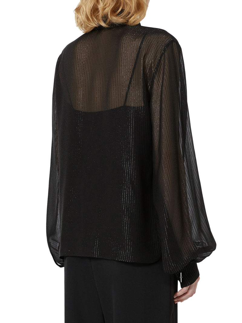 BLUSA IN CHIFFON DI SETA A RIGHE