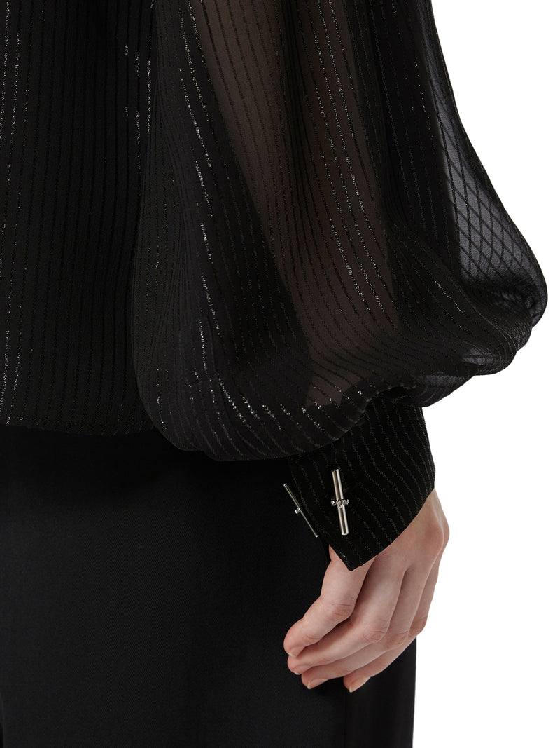 BLUSA IN CHIFFON DI SETA A RIGHE