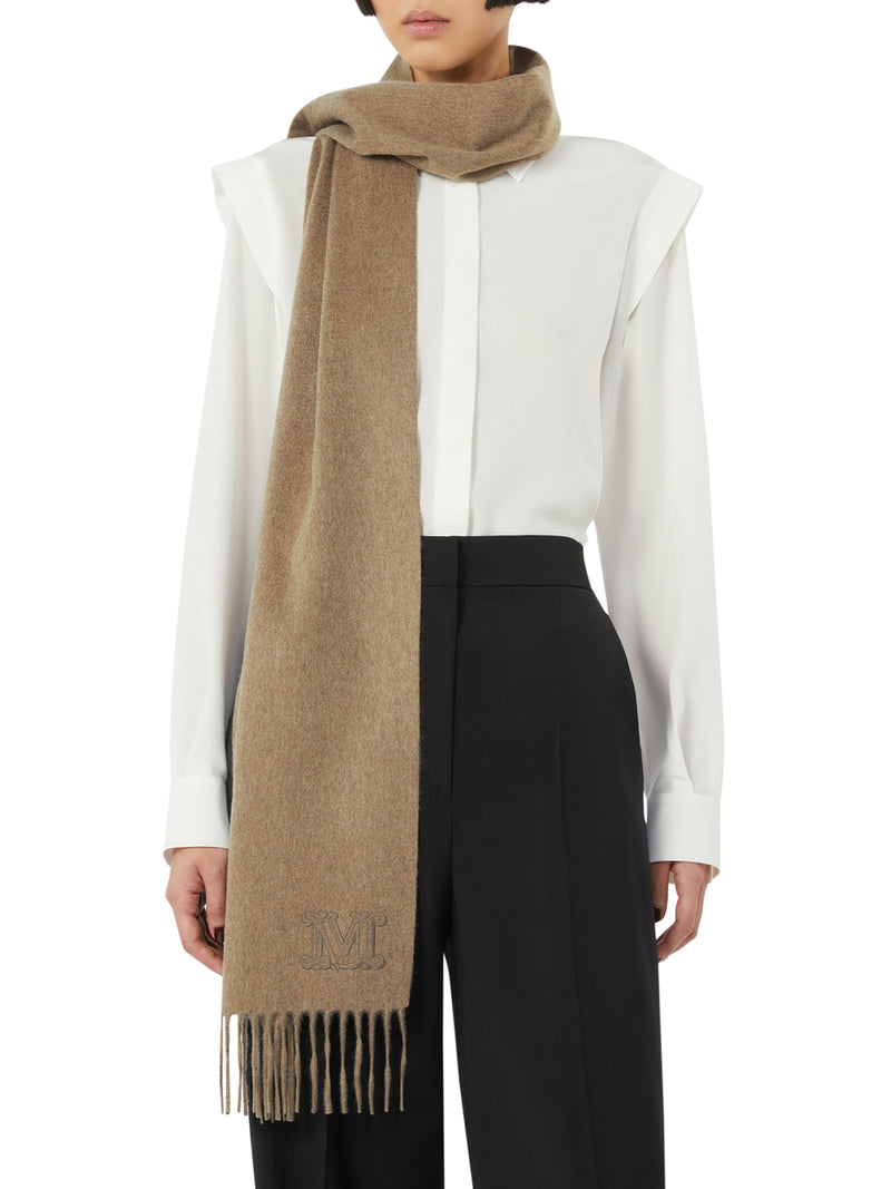 STOLA IN CASHMERE CON RICAMO MONOGRAM