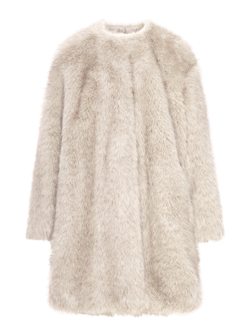 CAPPOTTO IN TESSUTO EFFETTO FAUX FUR