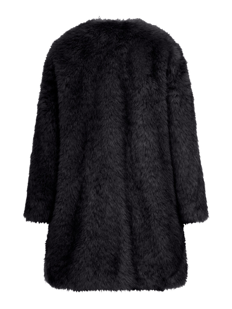 CAPPOTTO IN TESSUTO EFFETTO FAUX FUR