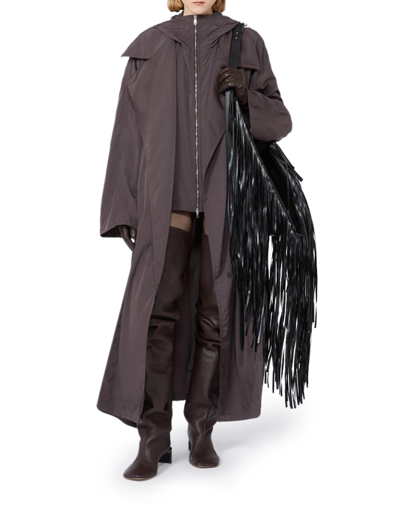 TRENCH OVERSIZE BARBA IN TAFFETÀ