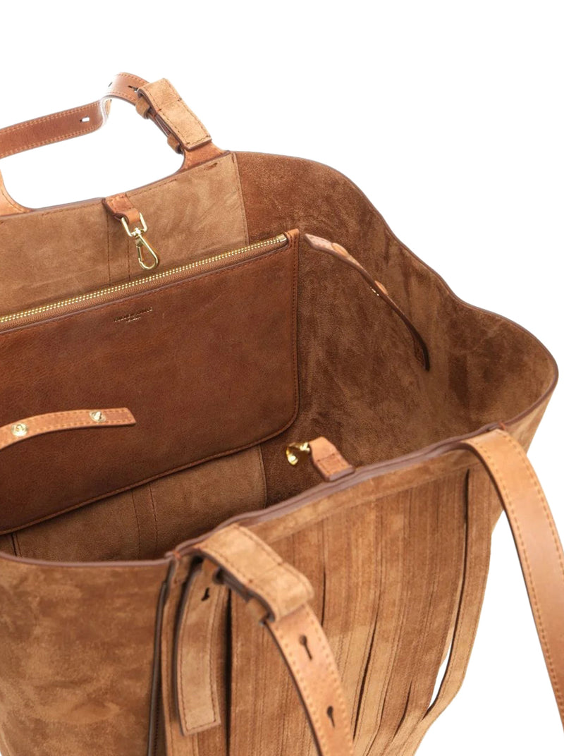 BORSA TOTE CON FRANGE IN PELLE