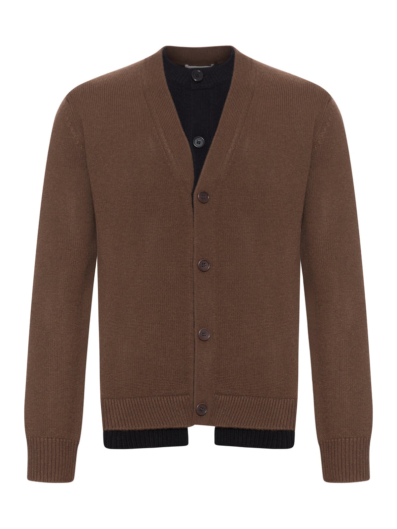 CARDIGAN A STRATI A CONTRASTO