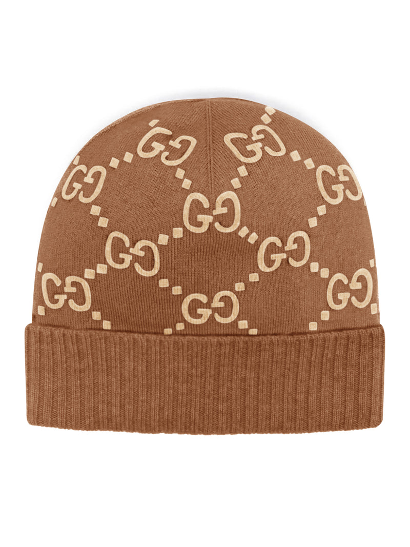 CAPPELLO IN JACQUARD DI CASHMERE GG