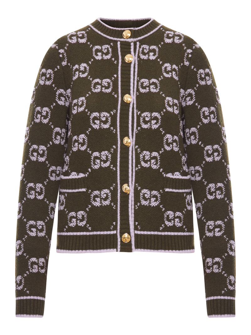 CARDIGAN IN LANA GG JACQUARD BOUCLÉ