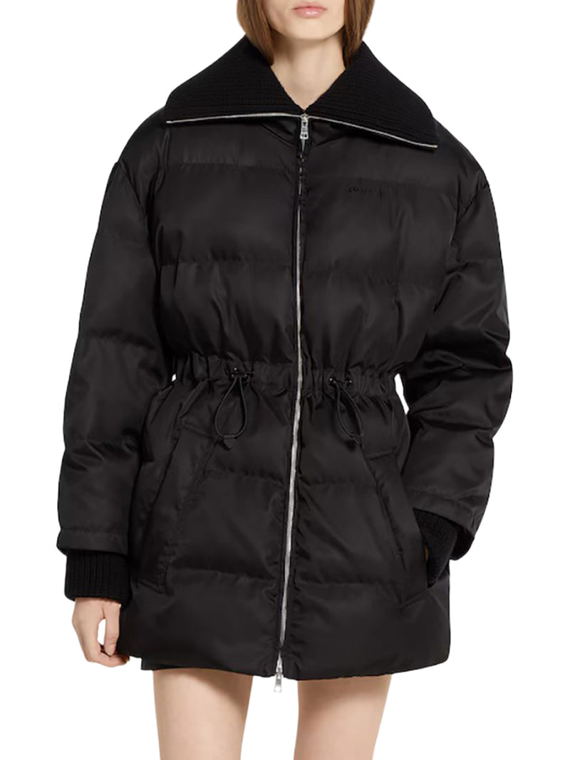 BOMBER IMBOTTITO CON RIFINITURE IN GABARDINE