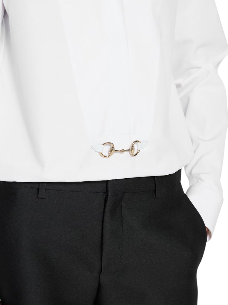 CAMICIA DI POPELINE DI COTONE CON MORSETTO