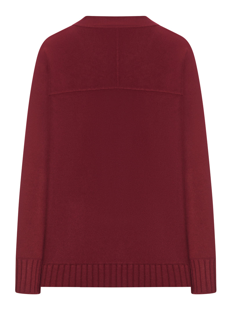 CARDIGAN IN LANA CON MORSETTI DORATI