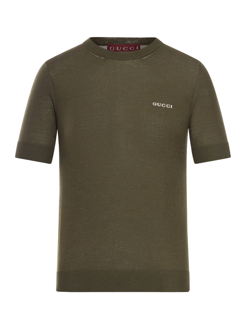 T-SHIRT IN CASHMERE E SETA CON INTARSIO