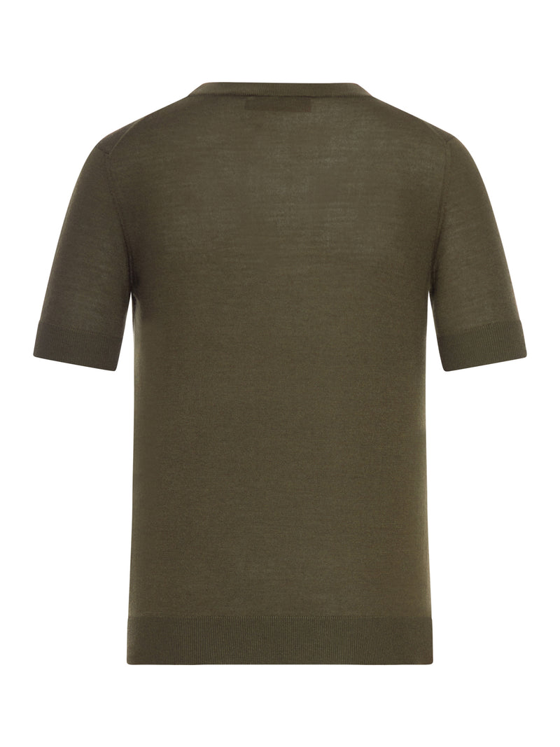 T-SHIRT IN CASHMERE E SETA CON INTARSIO