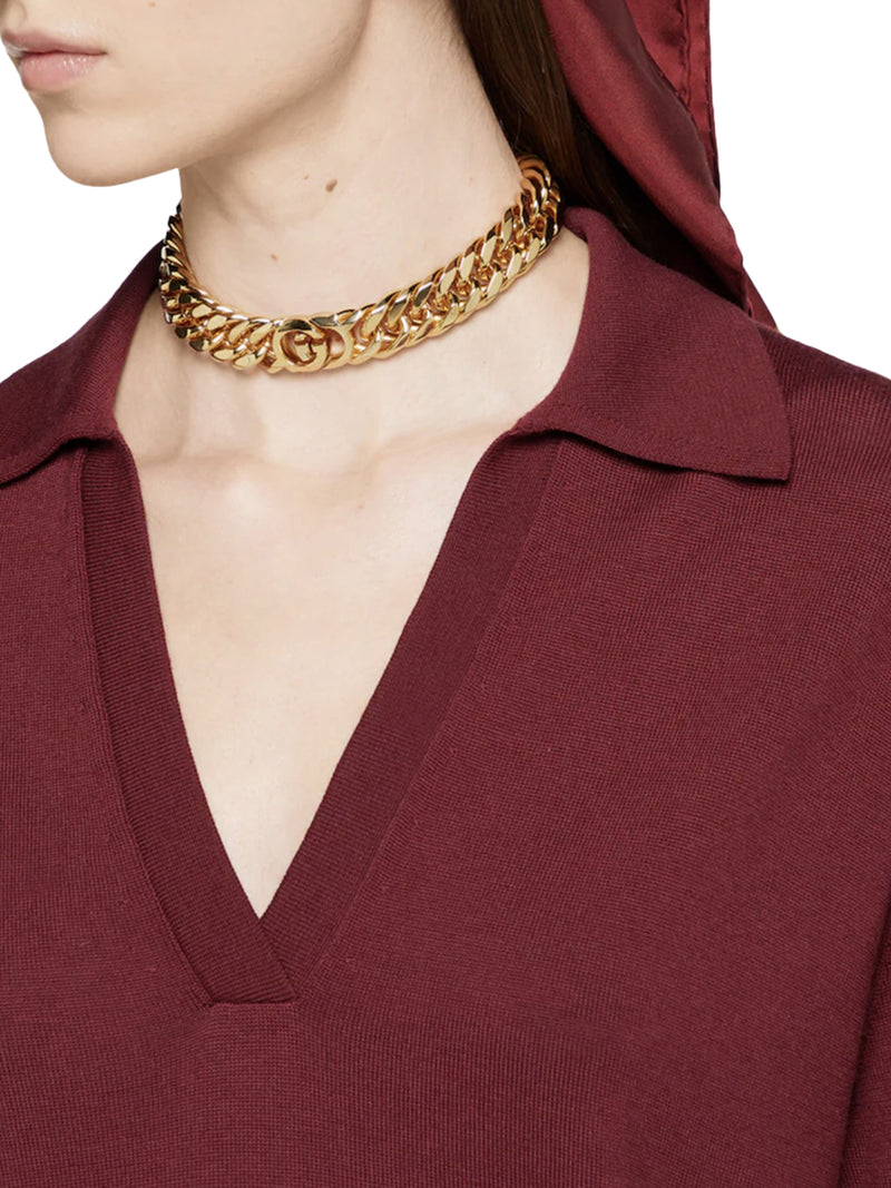 POLO IN LANA LEGGERA CON LOGO RICAMATO