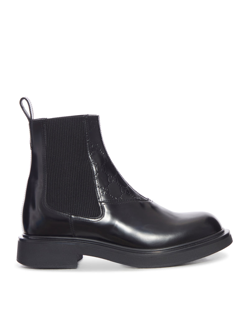 STIVALETTO IN PELLE CON MONOGRANNA