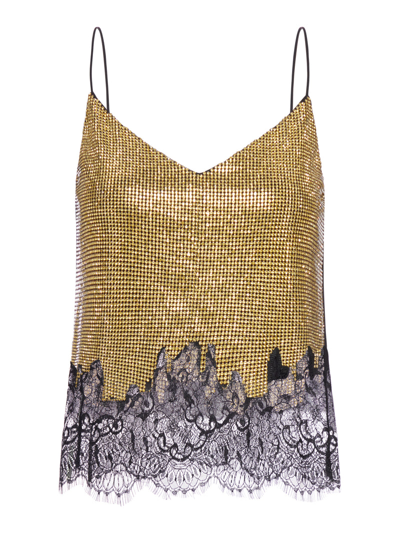 TOP IN COTTA DI CATENA CON CRISTALLI