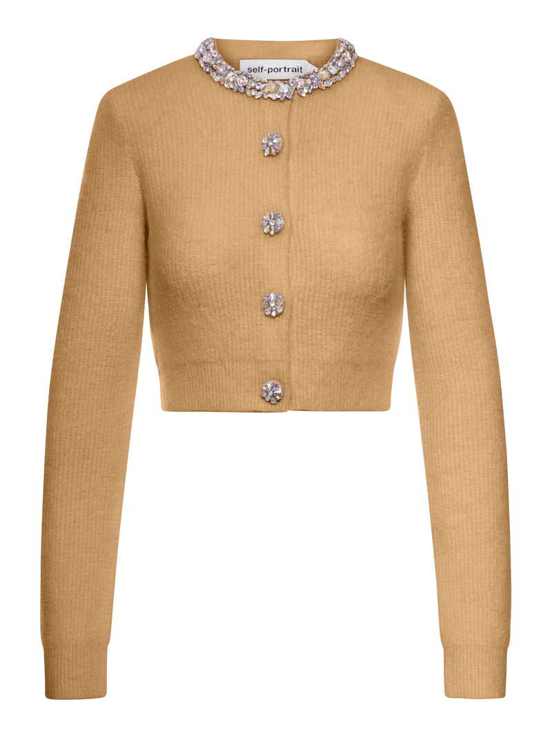 CARDIGAN IN ALPACA CON DECORAZIONI GIOIELLO