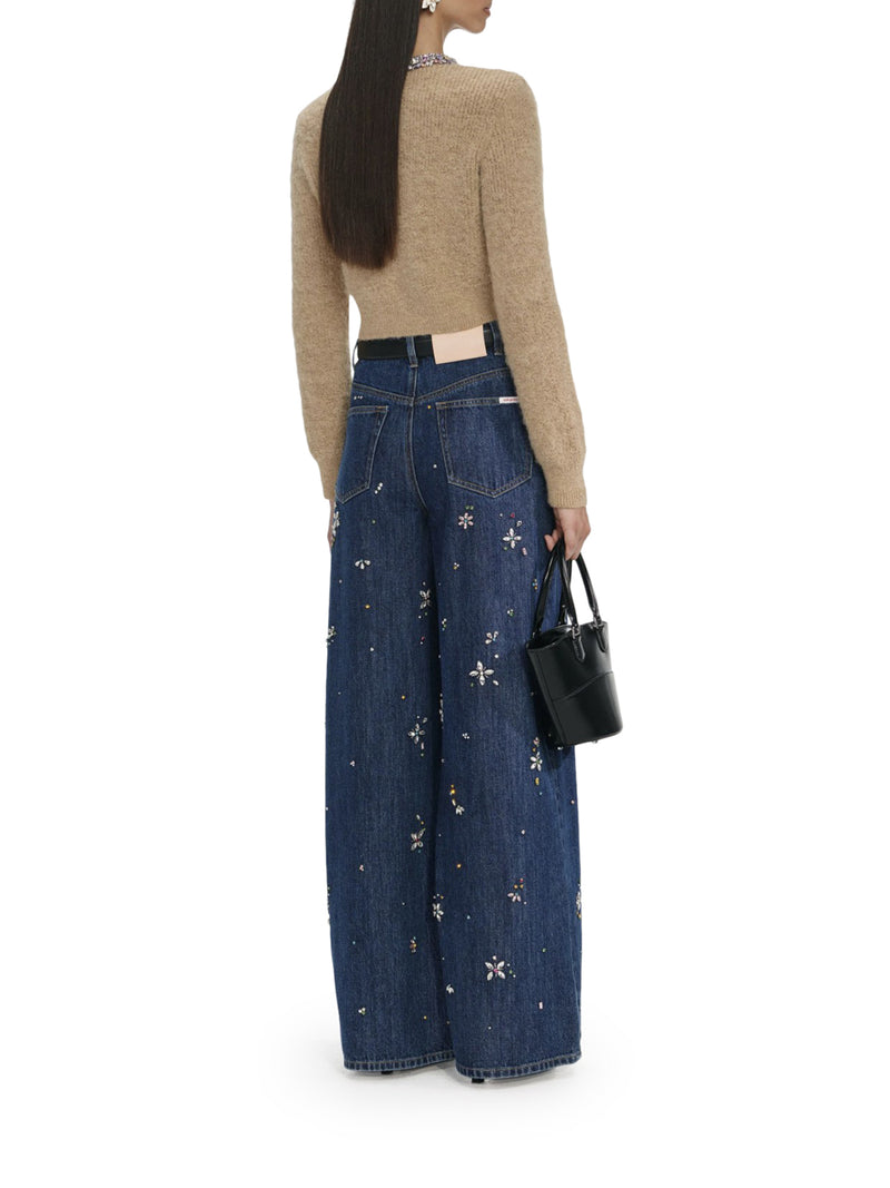 CARDIGAN IN ALPACA CON DECORAZIONI GIOIELLO