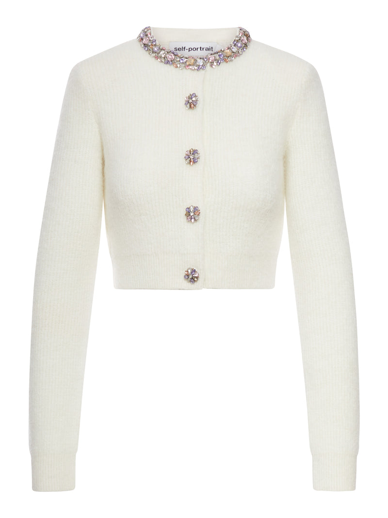 CARDIGAN IN ALPACA CON DECORAZIONI GIOIELLO