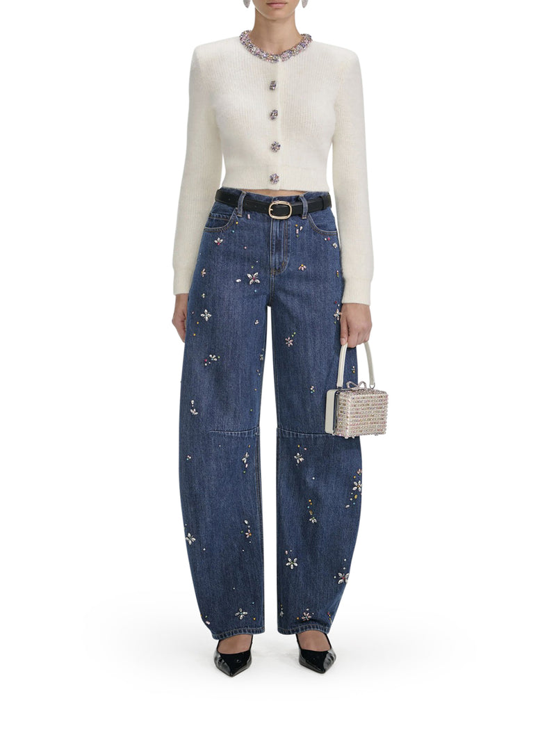 CARDIGAN IN ALPACA CON DECORAZIONI GIOIELLO