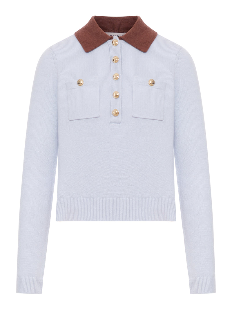 MAGLIA CON COLLETTO CLASSICO A CONTRASTO