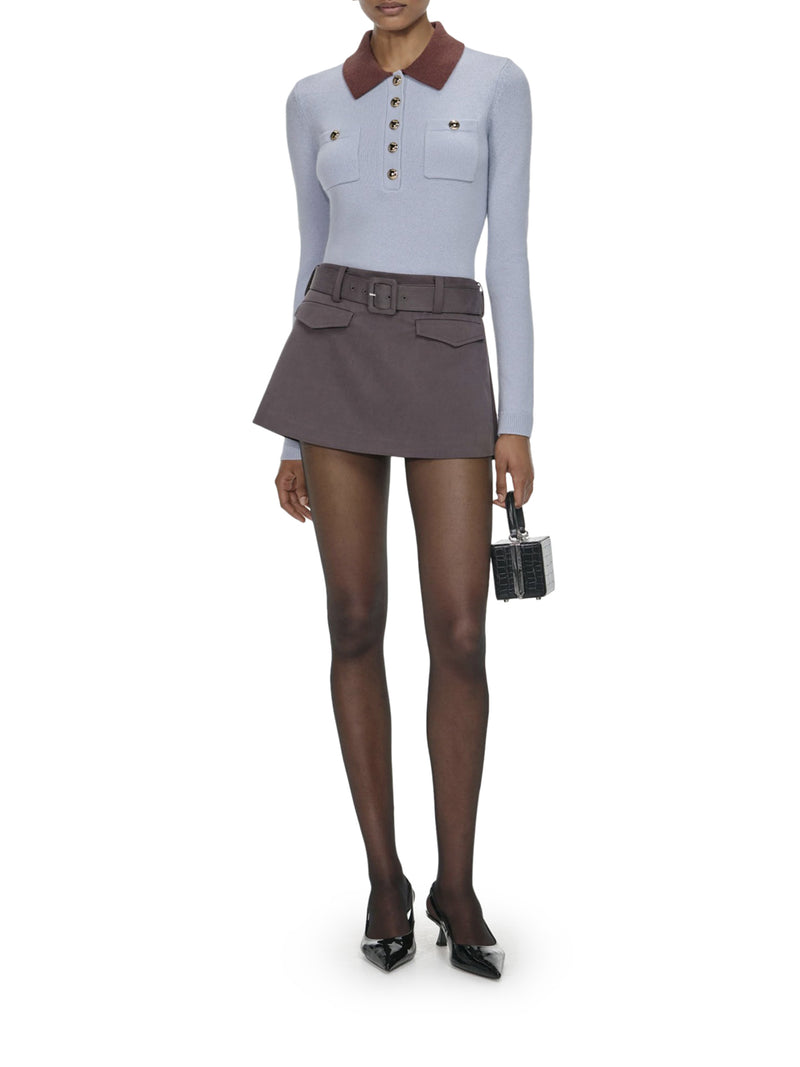 MAGLIA CON COLLETTO CLASSICO A CONTRASTO