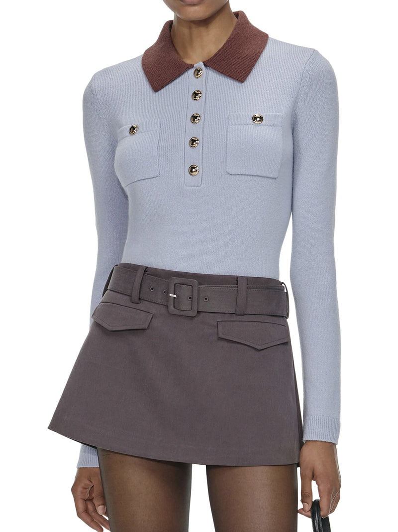 MAGLIA CON COLLETTO CLASSICO A CONTRASTO