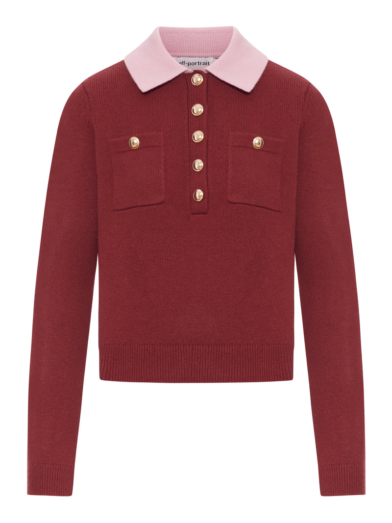 MAGLIA CON COLLETTO CLASSICO A CONTRASTO