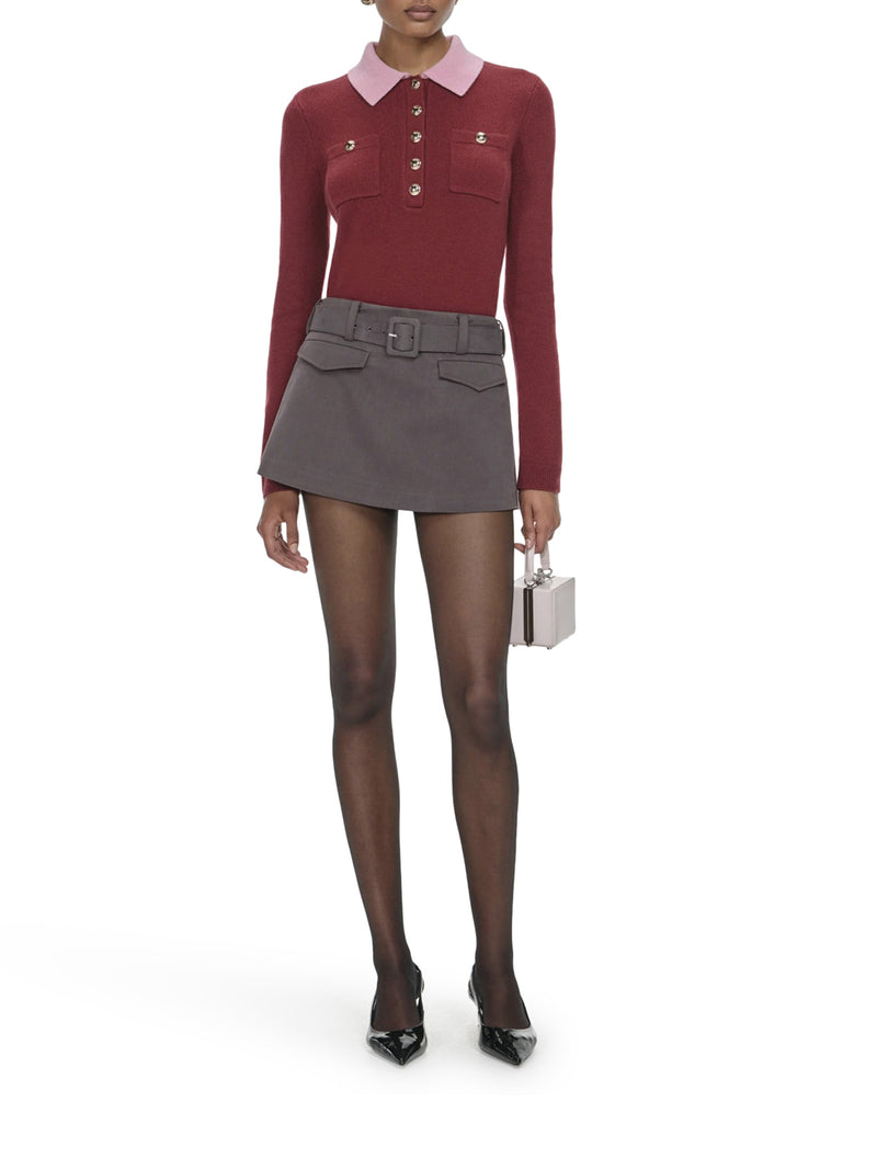 MAGLIA CON COLLETTO CLASSICO A CONTRASTO