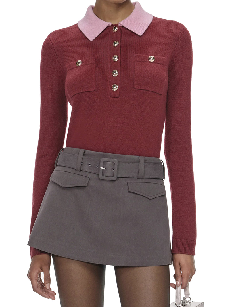 MAGLIA CON COLLETTO CLASSICO A CONTRASTO